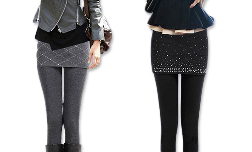 Image 3: Leggings mit Rock und Strass