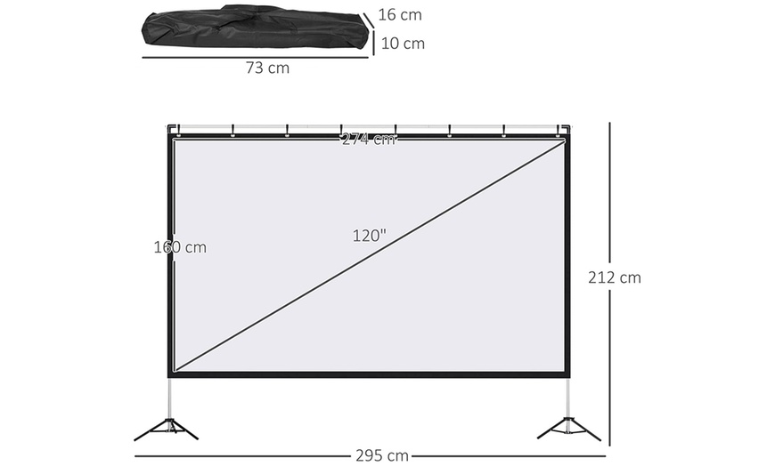 Image 11: HomCom Projector Screen and Stand