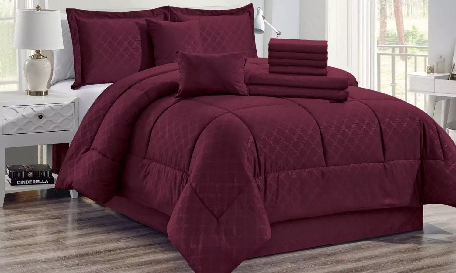 Hotel Home Collection Plaid Comforter and Sheet Set (9- or 12-Piece) - Primary Image