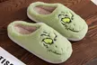Slip-on Grinch-Inspired Faux Fur Slippers - Second Medium