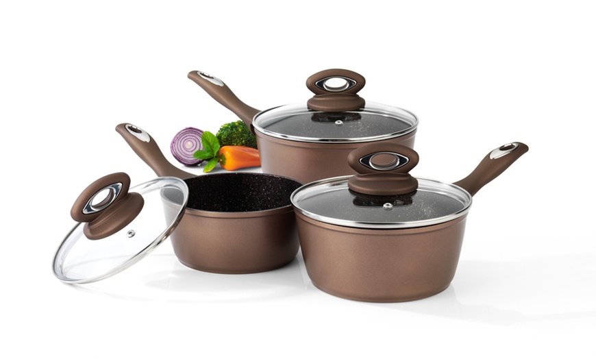 Image 2: Salter Bronze 3-Piece Pan Set