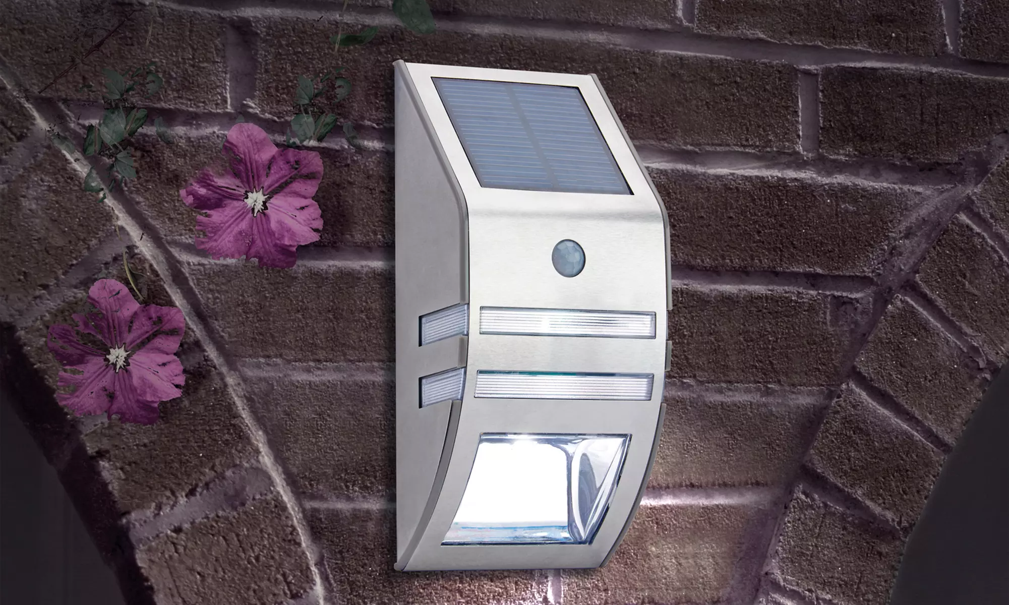 1x, 2x oder 3x LED-Wandleuchte für Außenbereich mit Bewegungsmelder - Primary Image