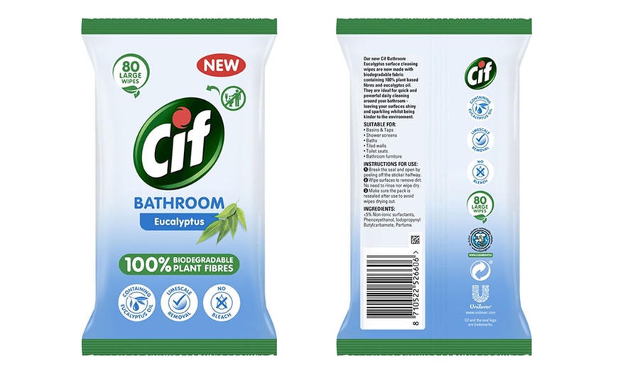 Image 6: 3 ou 6 paquets de lingettes nettoyantes Cif Bio