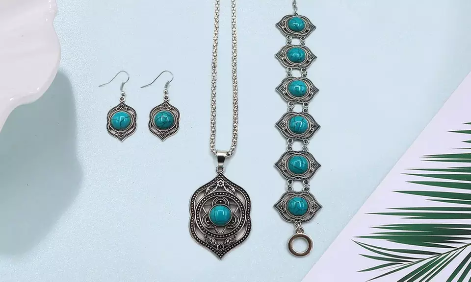 One, Two, or Three Ethic Turquoise Wonder Necklace Sets from Novadab (Up to 83% Off) - Primary Image
