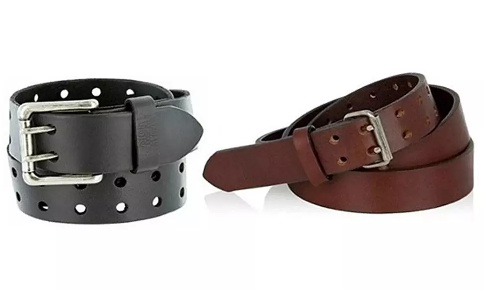 Men's Leather Double Prong Belts (2-Pack) - Primary Image