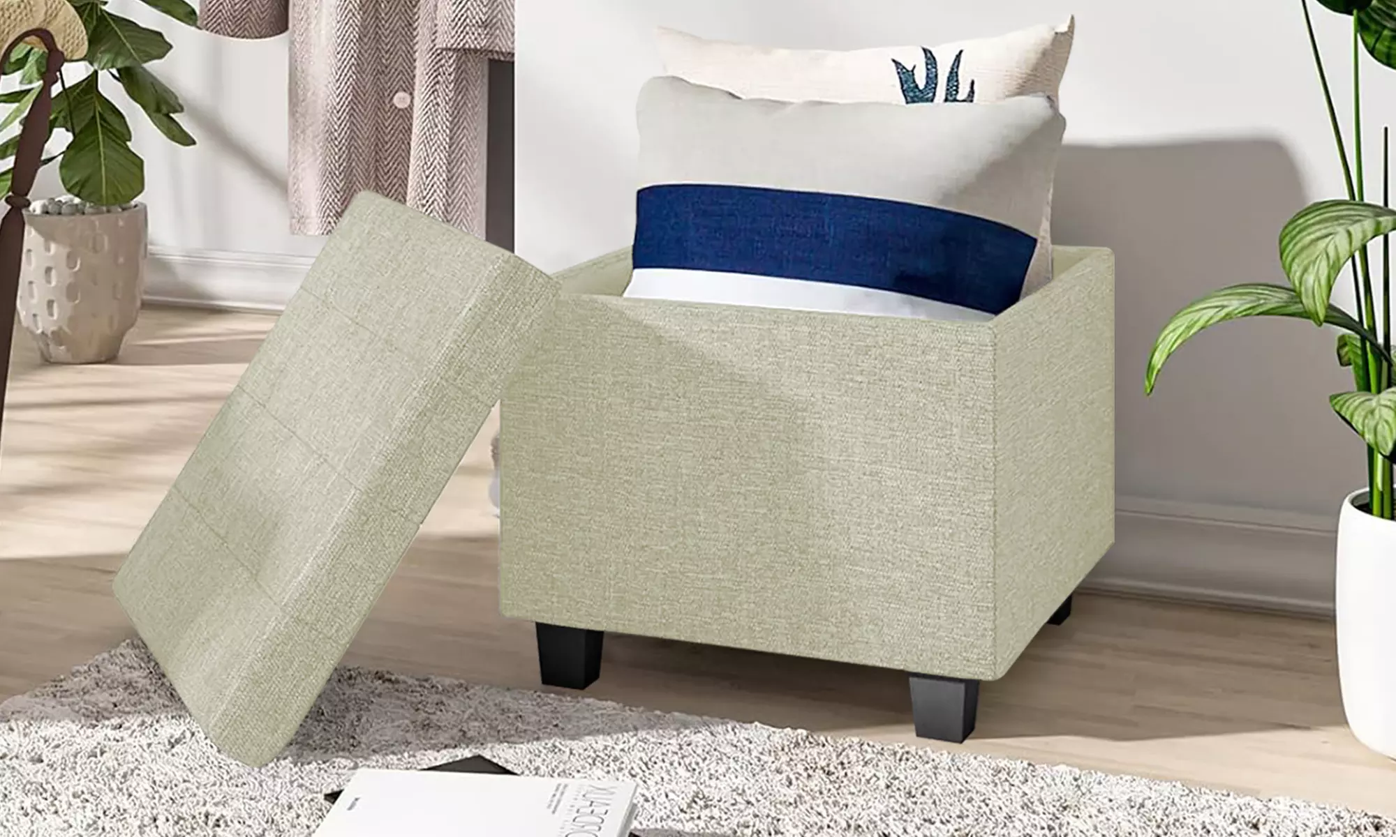 Pouf avec espace de rangement