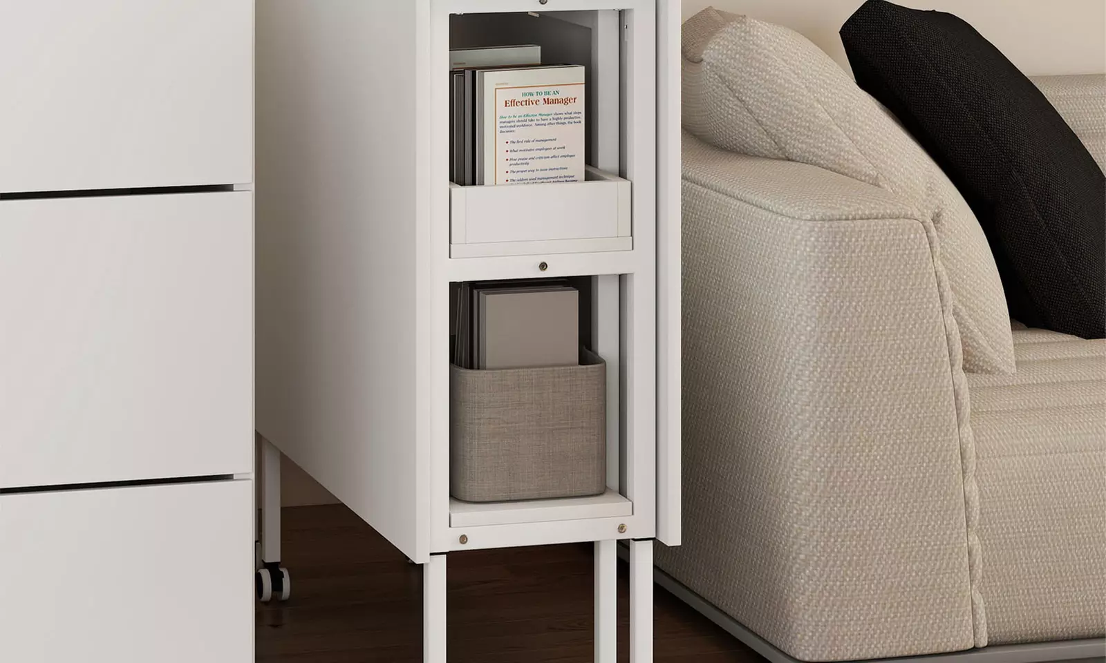 Levede Adjustable Sewing Table with Storage Shelves & Lockable Wheels