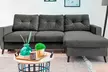 Bobochic Samt Sofa/Schlafsofa im Skandinavischen Stil mit Bettkasten & Kissen in Anthrazit – gestaltbar an den Ecken - Second Medium