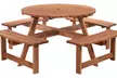 Outsunny Eight-Seater Round Picnic Table Bench - Image 2