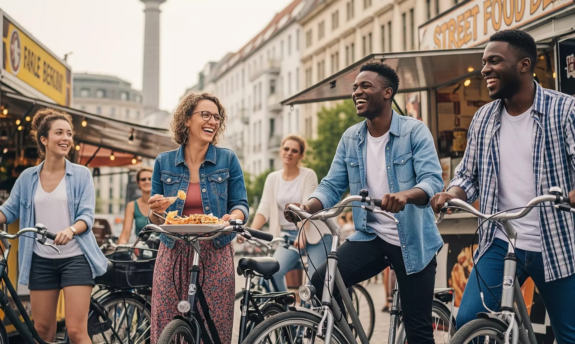 Berlin Street Food Bike Tour oder E-Bike-Tour mit Biergarten-Stop