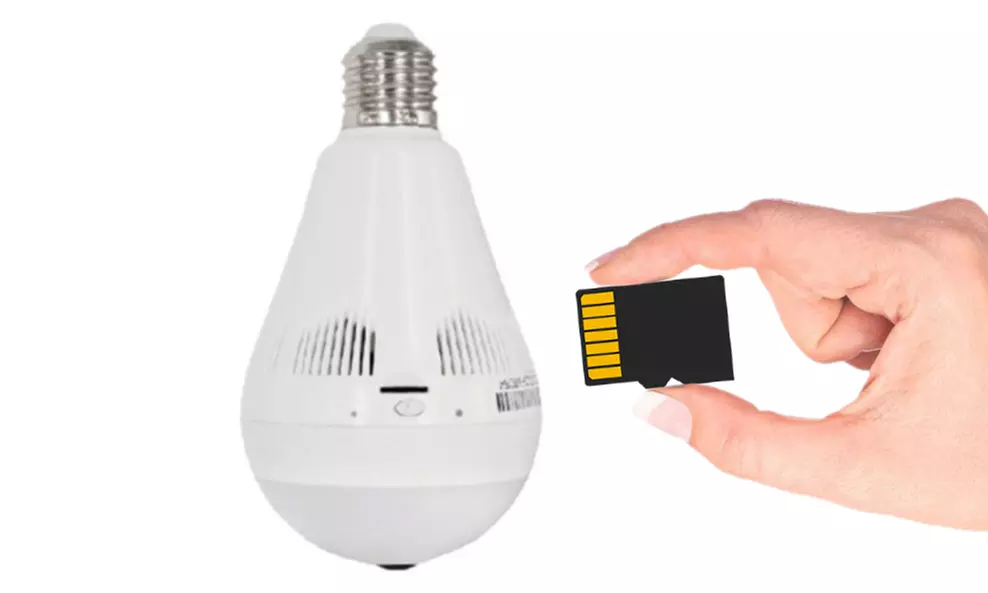 1x oder 2x getarnte 360º HD WiFi-Kamera in Glühbirne opt. mit SD-Karte in der Speichergröße nach Wahl - Second Medium