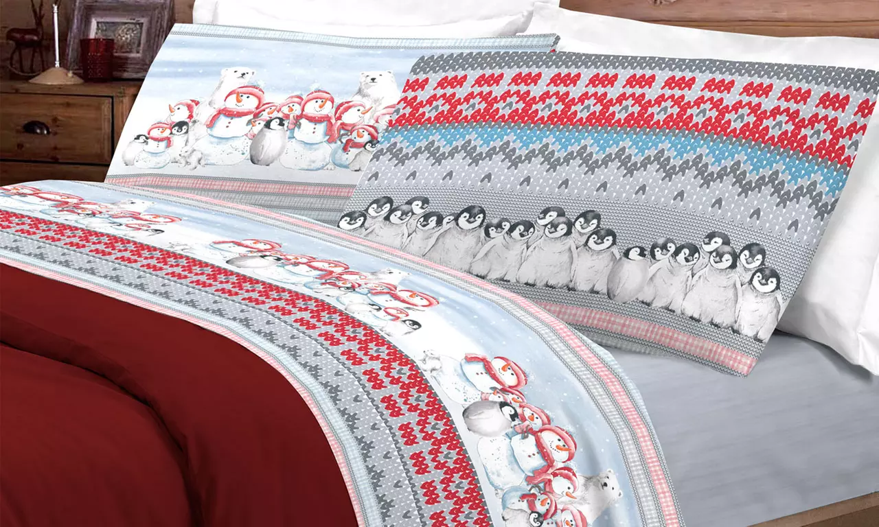 Completi Lenzuola Flanella Fantasie Invernali, Natalizie