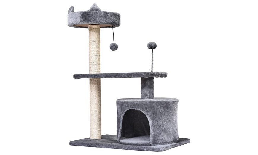 Image 3: Pawhut Three-Tiered Cat Tree