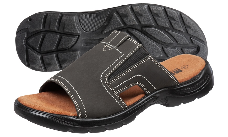 Image 10: Men's Slip-On Leather Sandals