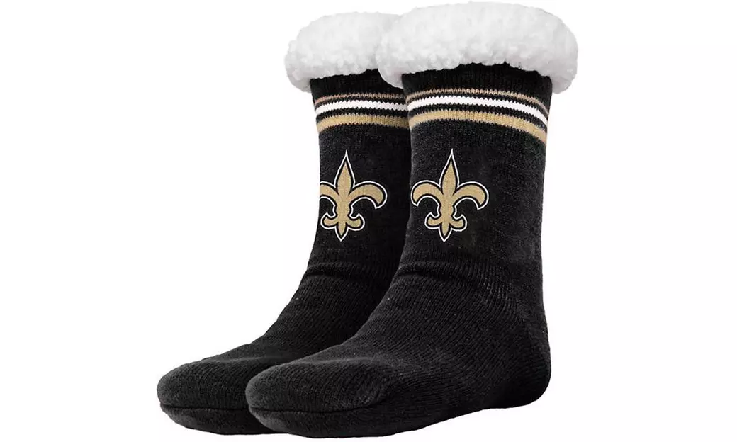 Forever Collectibles Women's NFL Footy Sherpa Sock Slippers