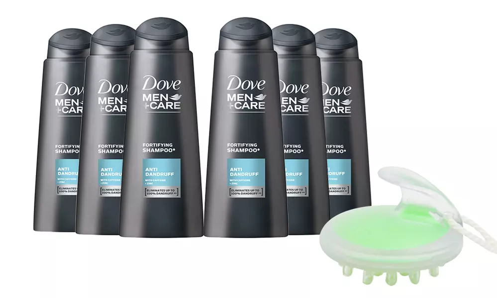 3x oder 6x Dove Men + Care Anti-Schuppen-Shampoo 400 ml für Herren mit Haar-Massagegerät - Second Medium