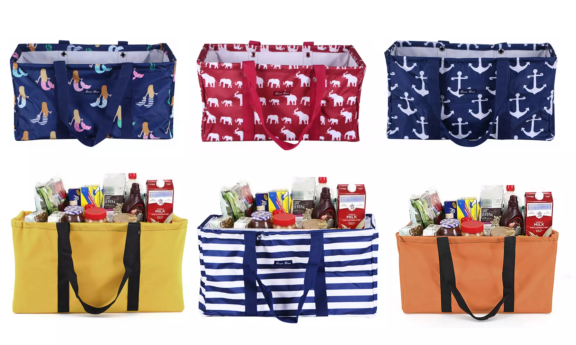 Collapsible Wire Frame Utility Basket Shopping Tote - Primary Image