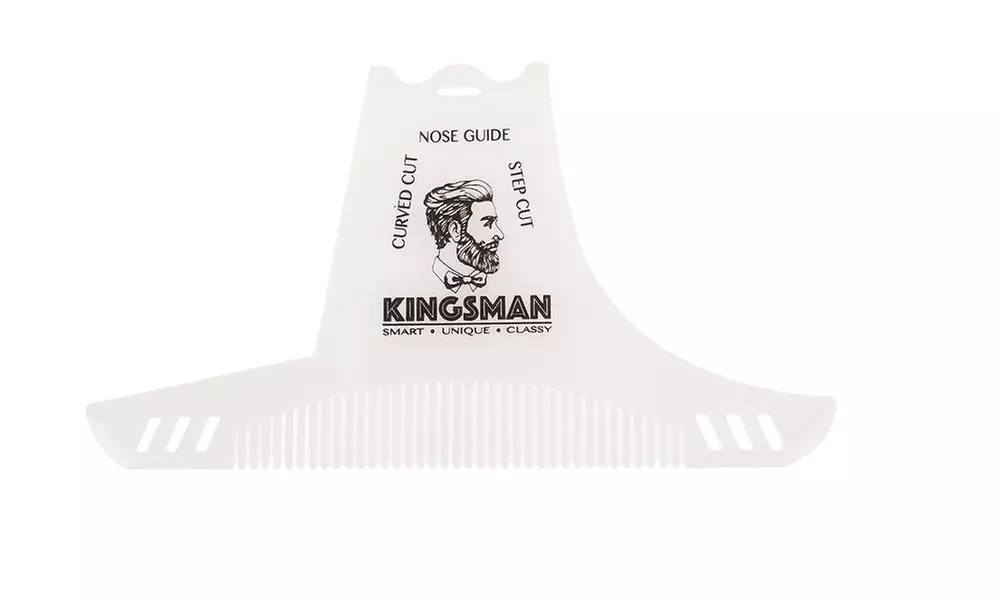 8-in-1 Transparent Beard Grooming, Shaping, Combing, and Trimming Template Tool - Second Medium