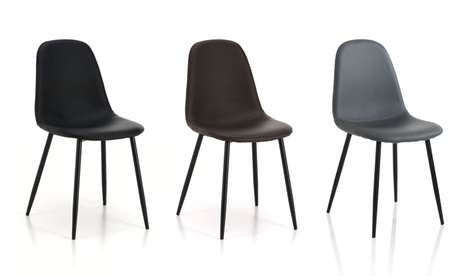 Set 4 sedie Datia in similpelle disponibile in 3 colori