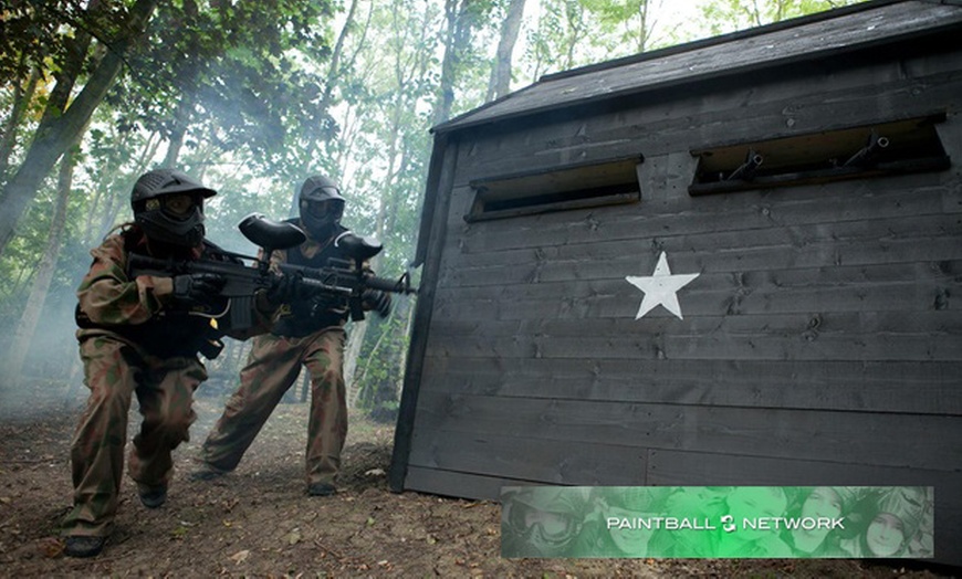 Image 1: Paintball Experience with Light Lunch