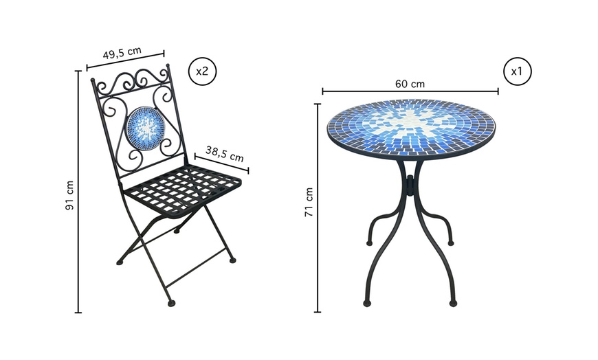 Image 5: Set Bistrot con 2 Sedie e 1 Tavolino