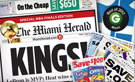 $9 for 12-Month Sunday Home Delivery to the "Miami Herald" ($80.13 Value) - Primary Image