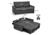 HomCom 2-in-1 Sofa Bed Convertible Lounger with Linen-Look Upholstery - Image 5