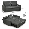 Image 5: HomCom 2-in-1 Sofa Bed Convertible Lounger with Linen-Look Upholstery