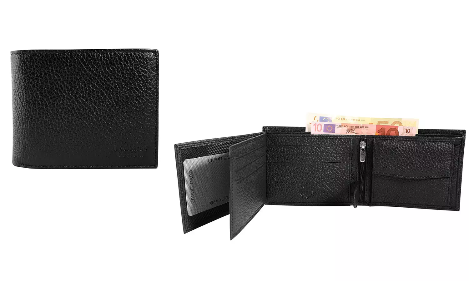 1x, 2x, oder 3x Herren- oder Unisex-Geldbörse aus Leder