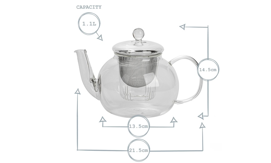 Image 22: Transparent Design Stainless Steel Infusion Chamber Teapot