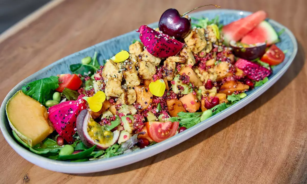 Vegane Energetic Life Platte o. Hauptspeise inkl. homemade Bio Getränk