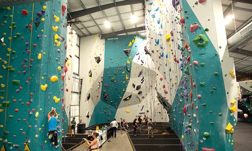 Image 1: Indoor Climbing Experience – Day Pass with Gear for 1, 2, 3, or 4