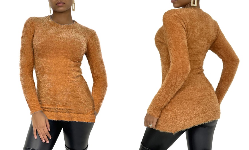 Image 12: Women's Long Sleeve Fluffy Jumper