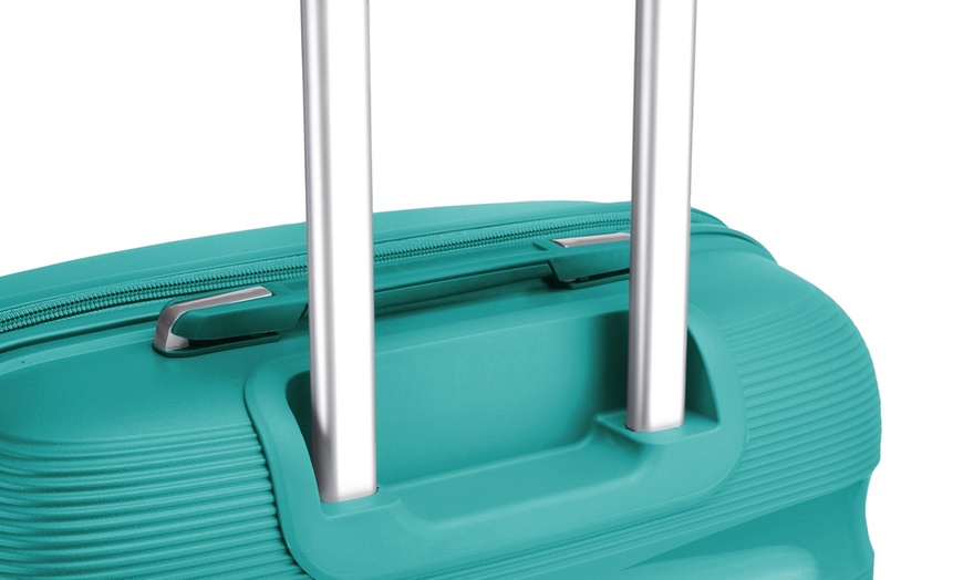 Image 19: KONO Three-Piece PP Hard Shell Suitcases With TSA Lock