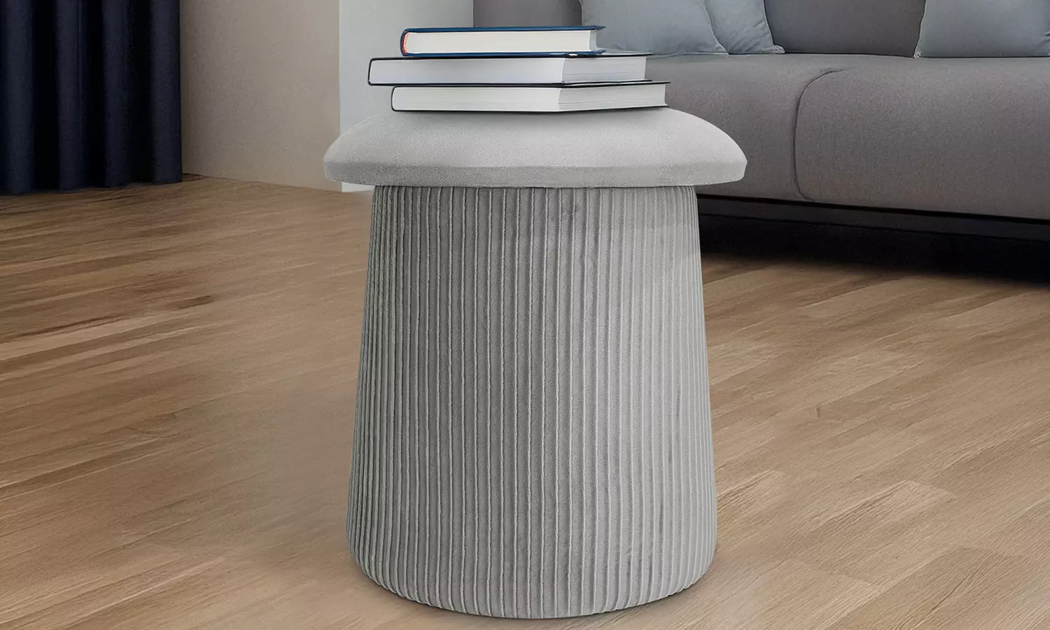 Pouf im Pilz-Design mit integriertem Stauraum