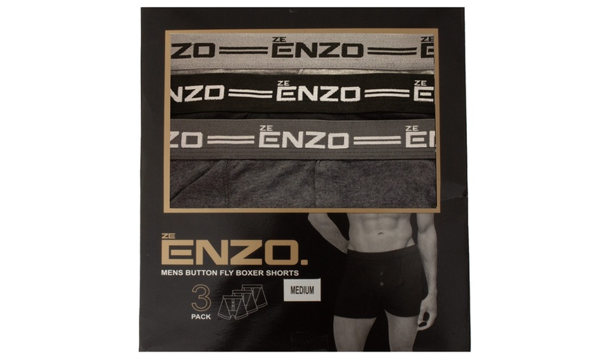 Image 3: Enzo Pack of Three Men's Boxer Shorts