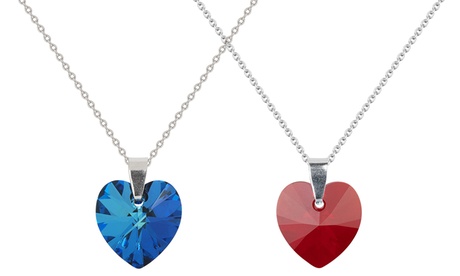Collier avec pendentif en forme de cœur orné de cristaux Swarovski®