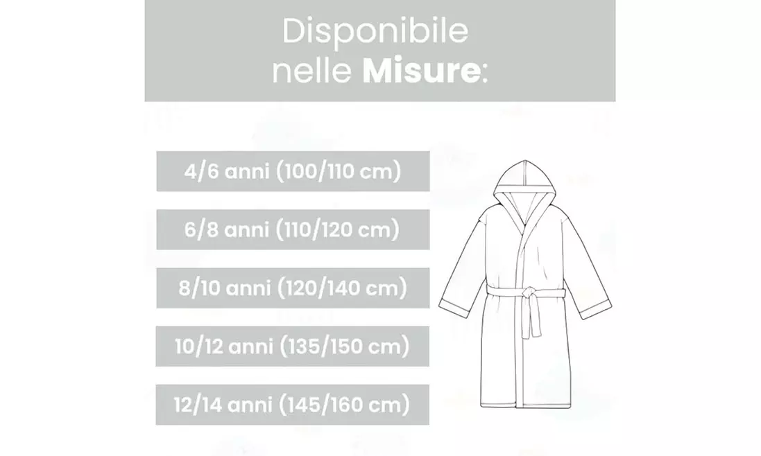 Accappatoio con cappuccio Bassetti per bambini