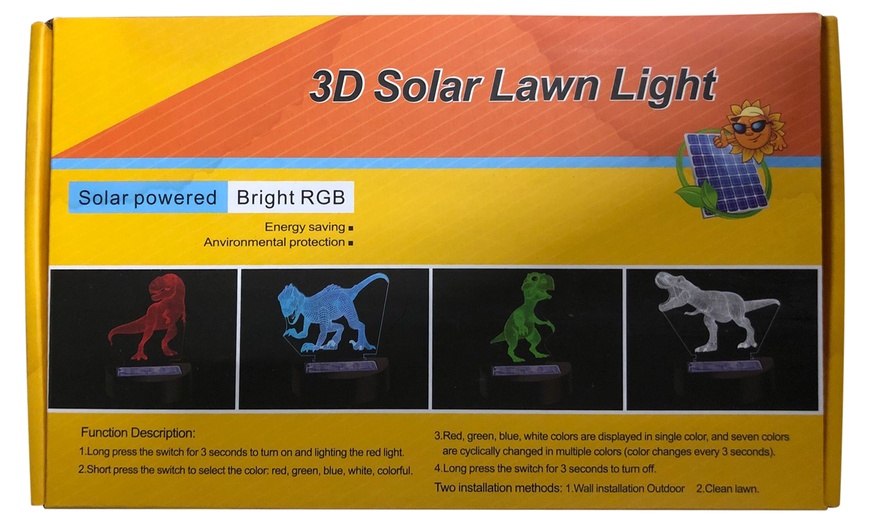 Image 9: Two, Four or Eight Solar Dinosaur LED Lights