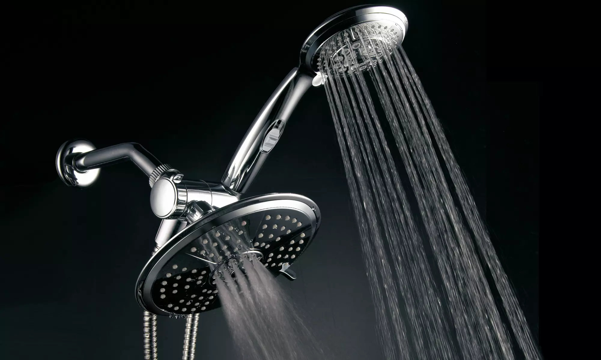 DreamSpa Chrome Combination Showerhead with 7" 7-Setting Rainfall Head and 4" 6-Setting Handheld Shower - Primary Image
