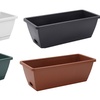 Image 2: Pack of Five Plastic Deep Garden Planters with Drainage Trays 