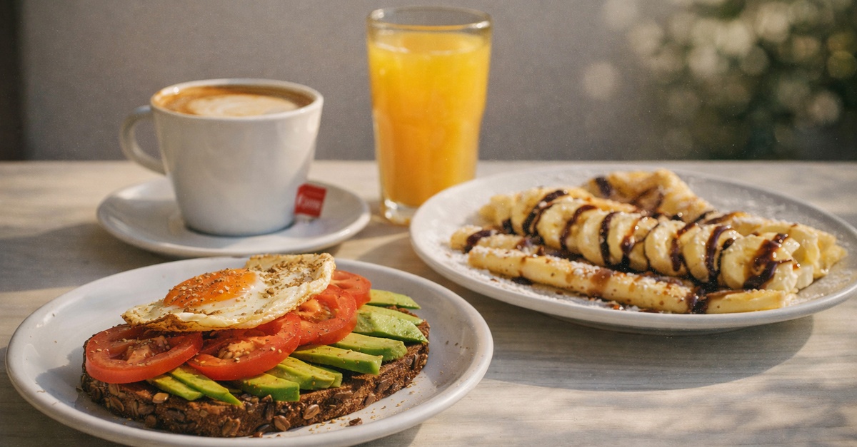 Brunch con platos salados, dulces y mimosa en Barcelona