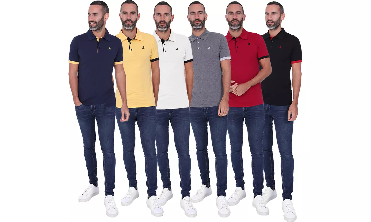 2 poloshirts voor heren van Blu Apparel in kleur naar keuze - Primary Image