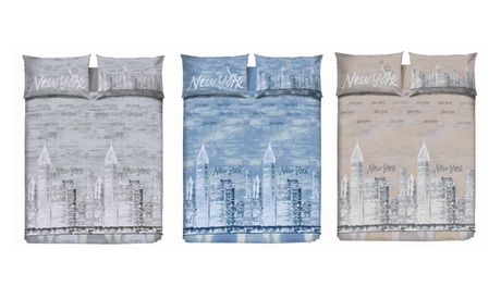 Copripiumino in cotone New York disponibile in 2 dimensioni e 3 colori