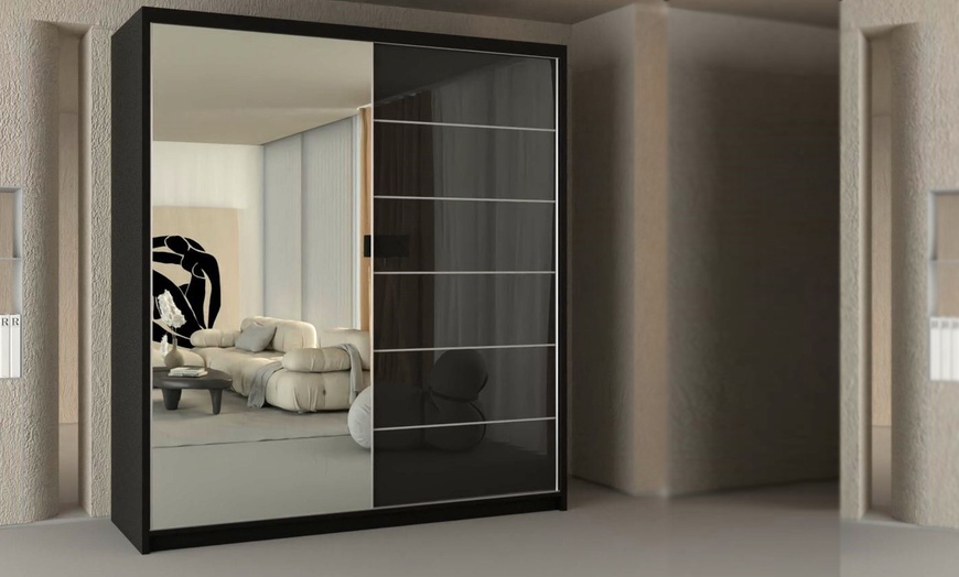 Image 1: Slidingwardrobe4u Sliding Door Wardrobe with Mirror