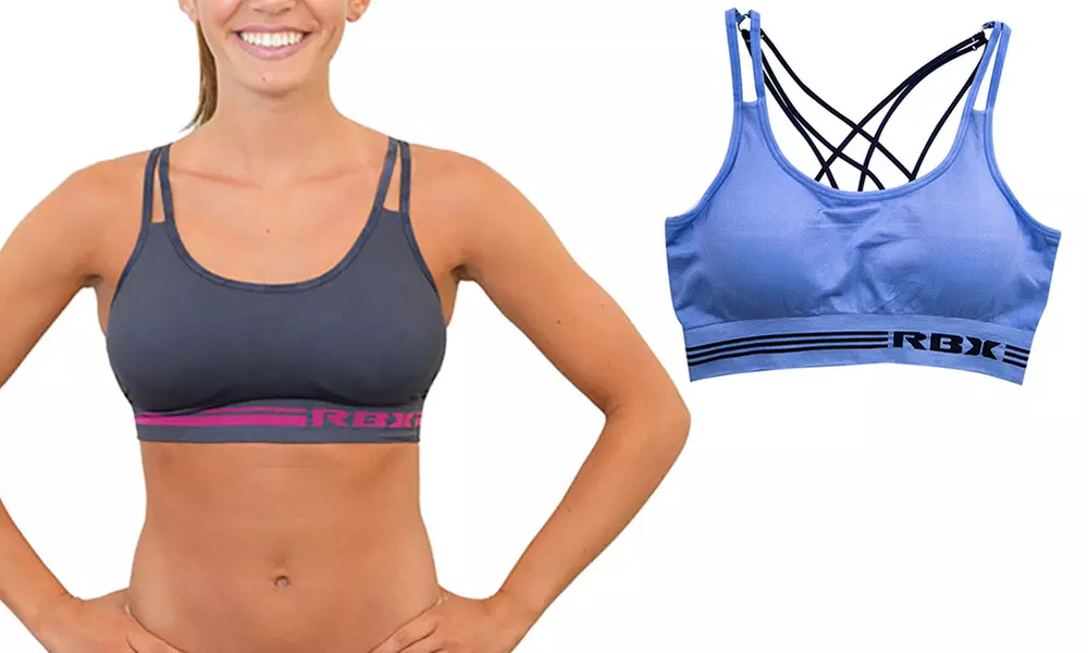 RBX Women's Seamless Rolled-Strap Back Sports Bra - Primary Image