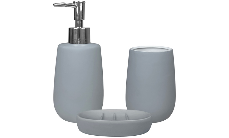 Image 2: Set di 3 accessori bagno in ceramica