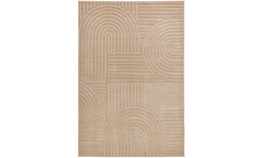 Image 21: Tapis poils ras à motif géométrique aux tons beige de Nazar Rugs