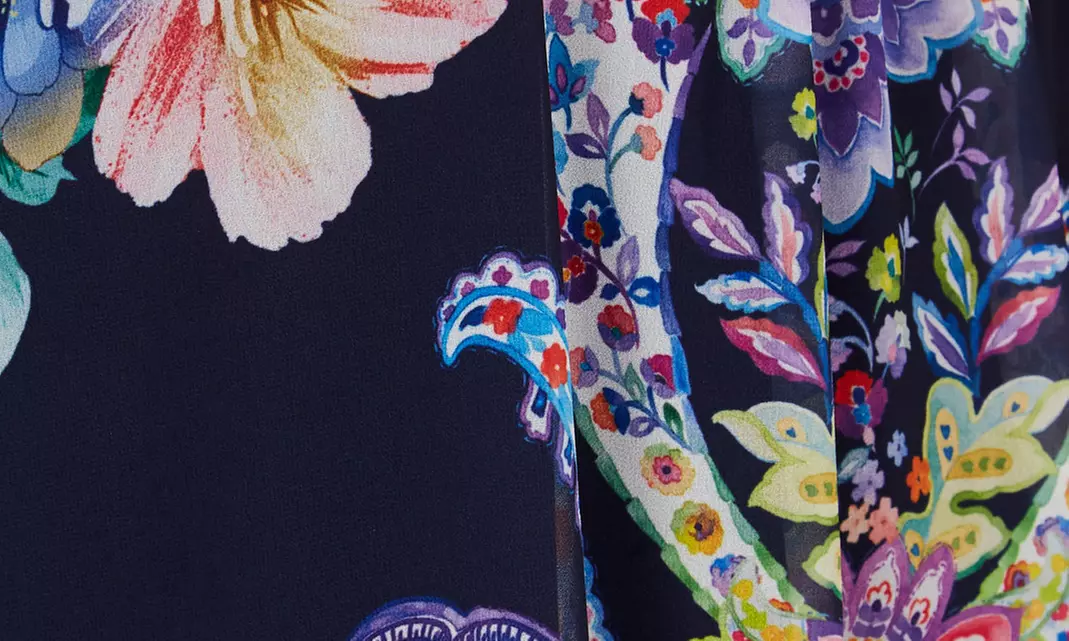 QED London - Robe sans manches en mousseline imprimée fleurs - Second Medium