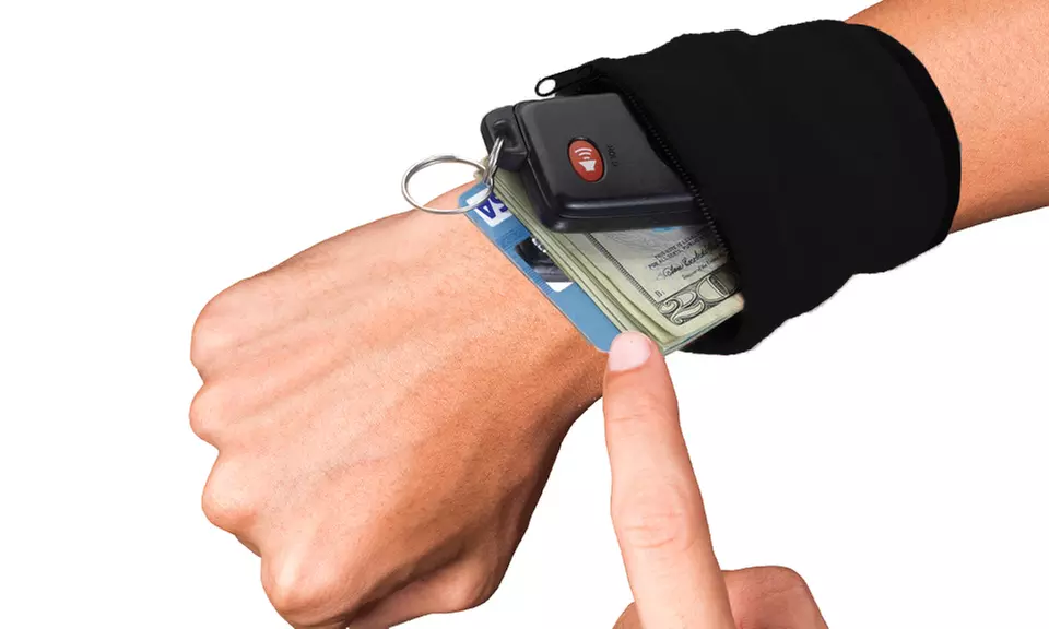 Zipper Safe Non-Slip Wrist Wallet - Primary Image